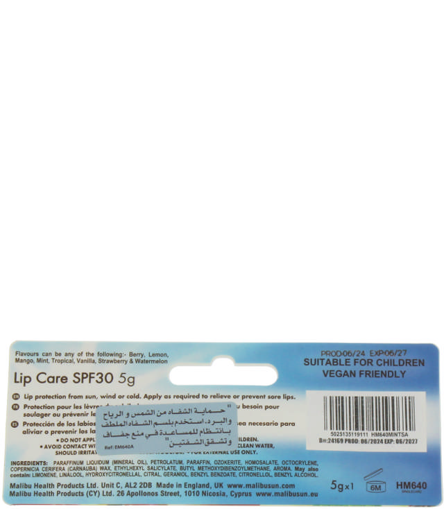 Malibu Lip Balm Mint SPF30, 5 g