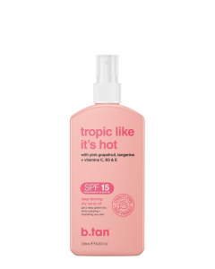 b.tan Tropic Like It's Hot SPF15 Tanning Oil Spray, 236 ml.