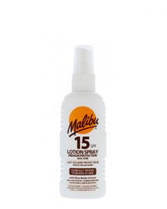 Malibu Protective Sun Lotion Spray SPF15, 100 ml.